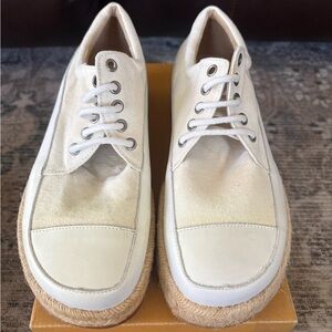 Madison Espadrille Platform Sneakers Womens EU 40 US 9 Ivory Canvas Leather NIB